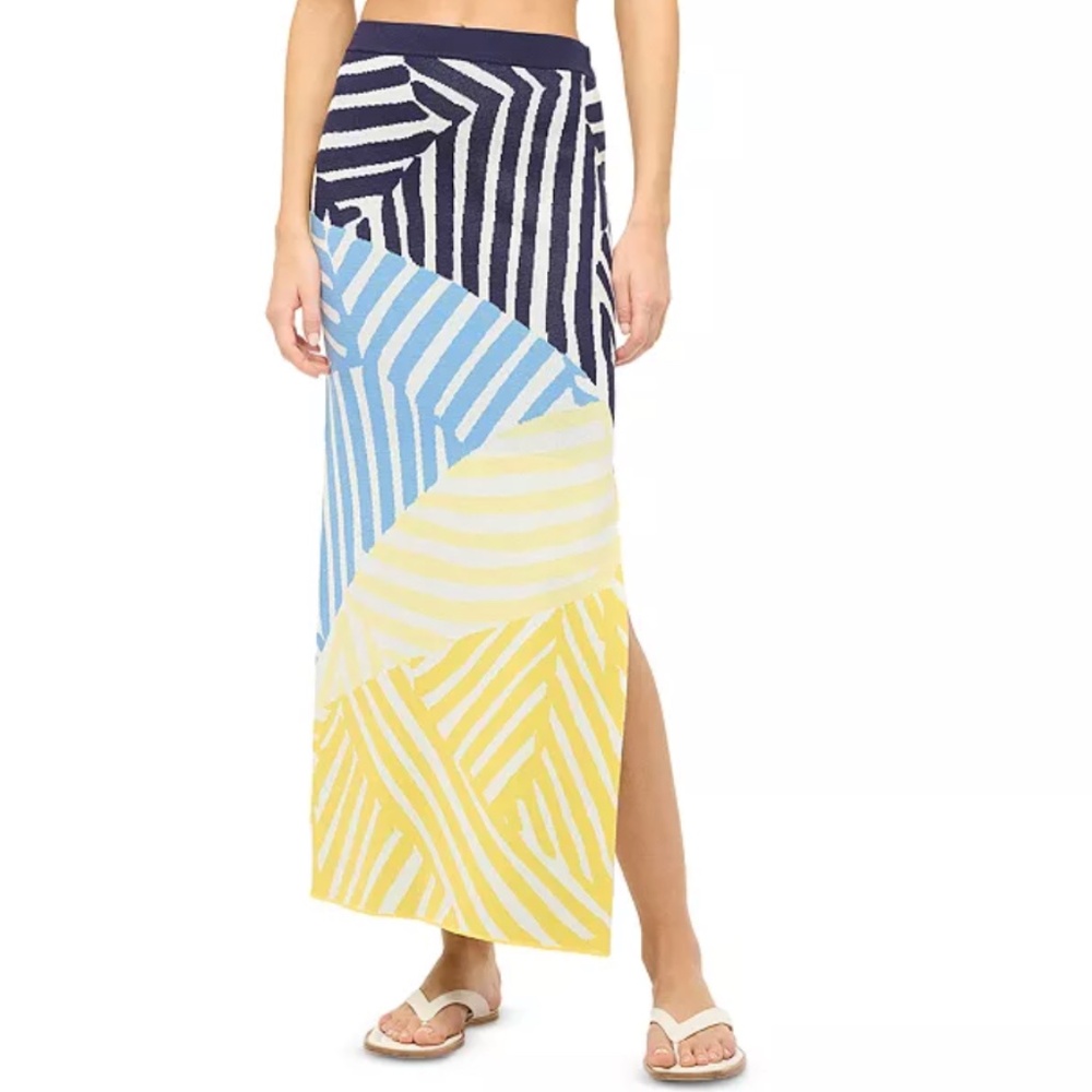 STAUD Karina Striped Skirt